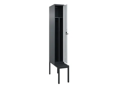 locker met bank,voor scheiding van kleding,HxBxD 2120x300x815mm,1vak