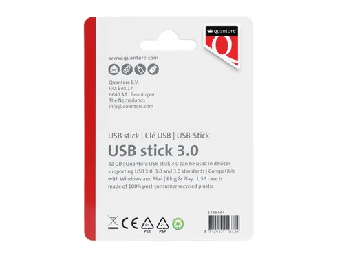Quantore USB-stick 3.0 32GB Zwart