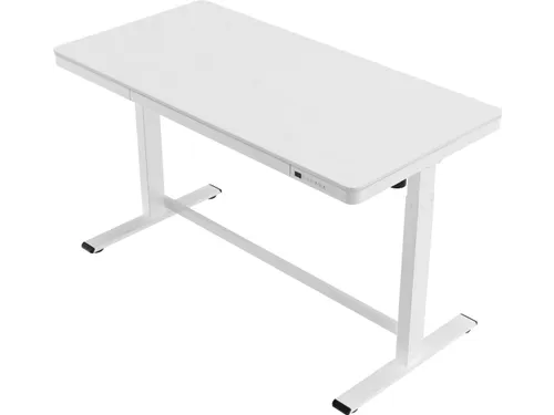 Zit-Sta Werkplek 140cm Kunststof Wit Blad Elektrisch Verstelbaar