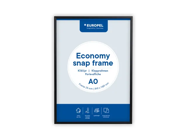 Europel Kliklijst Economy A0 25 mm Zwart