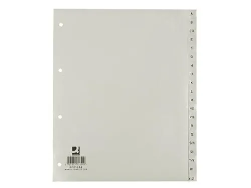 Tabbladen Set A-Z PP A4 4-Gaats 20 Tabs Grijs