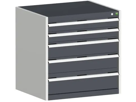 ladekast HxBxD 800x800x650mm 5laden romp RAL7035 front RAL7016