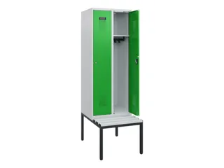 locker met bank,HxBxD 1950x600x815mm,2vak,vak B 300mm,cilinderslot - 1