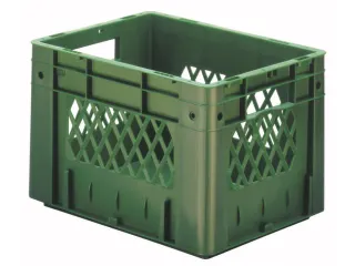 Euronorm Stapelkrat Groen 270x400x300mm 23.3l Opengewerkt/Bodem Gesl. - 1
