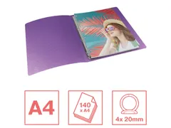 Colour'Breeze ringmap, 4 ringen, PP, ft A4, met soepele kaft Lavendel