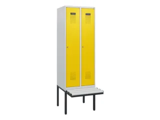 locker met bank,HxBxD 1950x600x815mm,2vak,vak B 300mm,cilinderslot - 2
