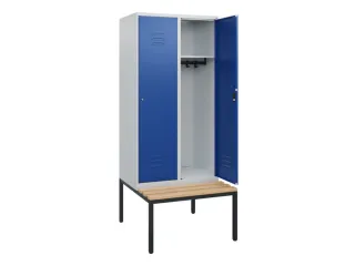 locker met bank,HxBxD 1950x800x815mm,2vak,vak B 400mm,cil.-slot - 2
