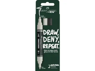 Acrylmarker Faber-Castell Multimark 2 stuks zwart/wit kartonetui - 1