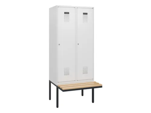 locker met bank,HxBxD 1950x800x815mm,2vak,vak B 400mm,cilinderslot