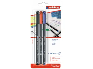 Fineliner edding 1200 assorti 1.0mm blister à 3 stuks - 1