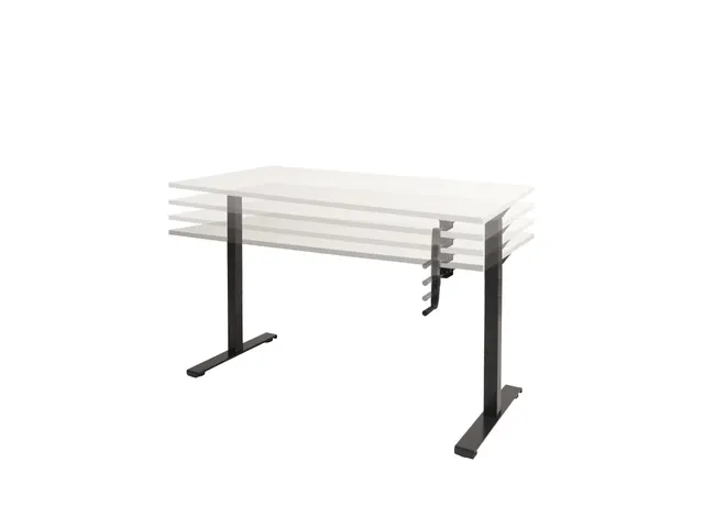 Bureau Assis-debout Dextro Slinger Pied T 120x80 Gris-cadre Alu