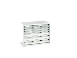 ladekast HxBxD 1000x1300x750mm 7laden romp RAL7035 front RAL7035 - 7