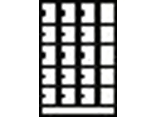 lockerkast,HxBxD 1850x1600x500mm,4x5vakken,RAL7035,front RAL6011