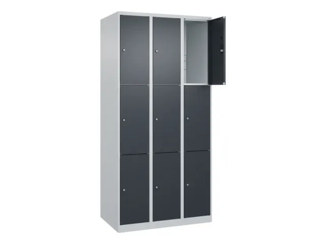 lockerkast,HxBxD 1850x900x500mm,3x3vakken,vak B 300mm,cil.-slot