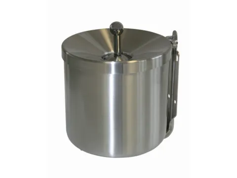 Wandasbak van RVS,HxØ 165x150mm,romp RVS,m. kogelkop