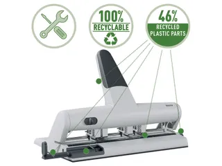 Leitz 5114 AKTO variabele multi perforator 4-gaats 30vel zilver - 9