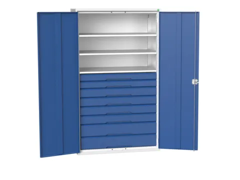 universele kast,HxBxD 2000x1300x550mm,3xStalen bodem,8lade(n)