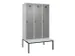 locker met bank,voor scheiding van kleding,HxBxD 2120x1200x815mm,3vak