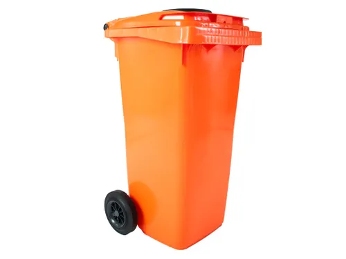 Container met rozet 120 Liter Oranje