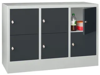 lockerkast,HxBxD 855x1200x500mm,3x2vakken,RAL7035,front RAL7016 - 2