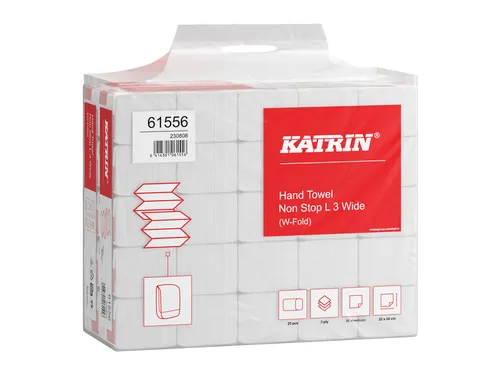 Handdoek Katrin w-vouw 3-laags 240x320mm 25x90 vel wit 61556