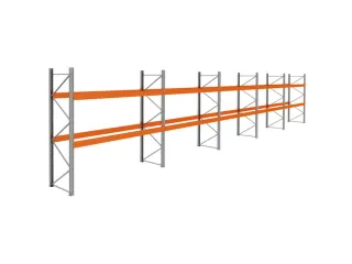 palletstelling,basis+4xaanbouw,HxBxD 3360x18600x1100mm,vakl. 3400kg - 1