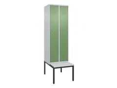 locker met bank,HxBxD 2120x600x815mm,2vak,vak B 300mm,cil.-slot
