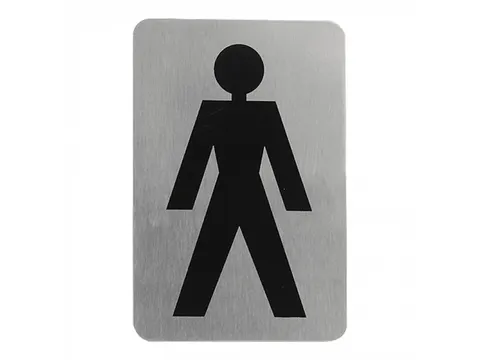 Infobord toilet Man RVS 6x11cm