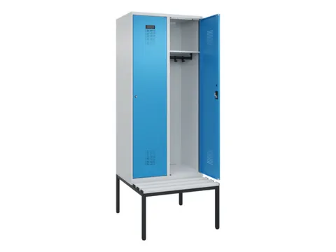 locker met bank,HxBxD 2120x800x815mm,2vak,vak B 400mm,cilinderslot