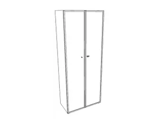 kantoorkast met glazen deuren HxBxD 2140x860x450mm hout aluminium - 1
