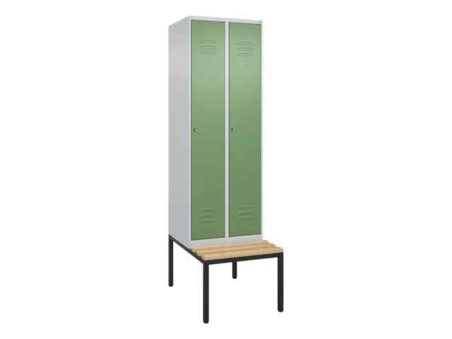 locker met bank,HxBxD 2120x600x815mm,2vak,vak B 300mm,cil.-slot