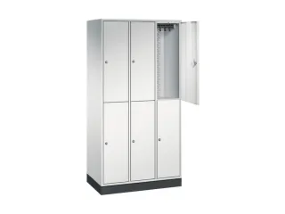 Dubbeldekse garderobekast,RAL 7035,HxBxD 1950x920x500mm,3x2vak. - 1