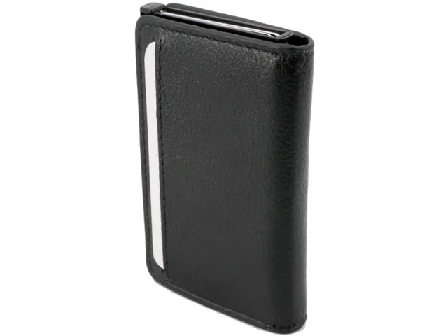 Porte-cartes Clicksafe RFID cuir nappa noir pour 6 cartes + billets