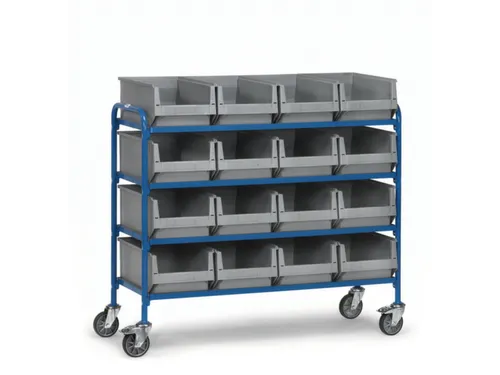 bijzetwagen,draagverm. 250kg,4etage(s),open,laadvl. LxB 1250x470mm
