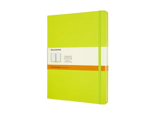 Notitieboek Moleskine XL 190x250mm lijn hard cover lemon green