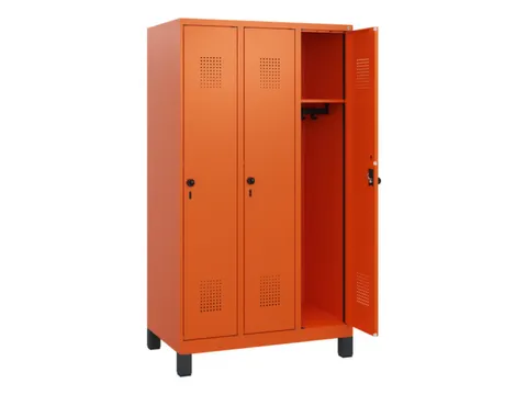 schoollocker,HxBxD 1630x900x500mm,3vak,vak B 300mm,draaigrendel,voeten
