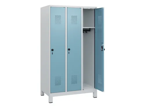 schoollocker,HxBxD 1630x900x500mm,3vak,vak B 300mm,draaigrendel,voeten