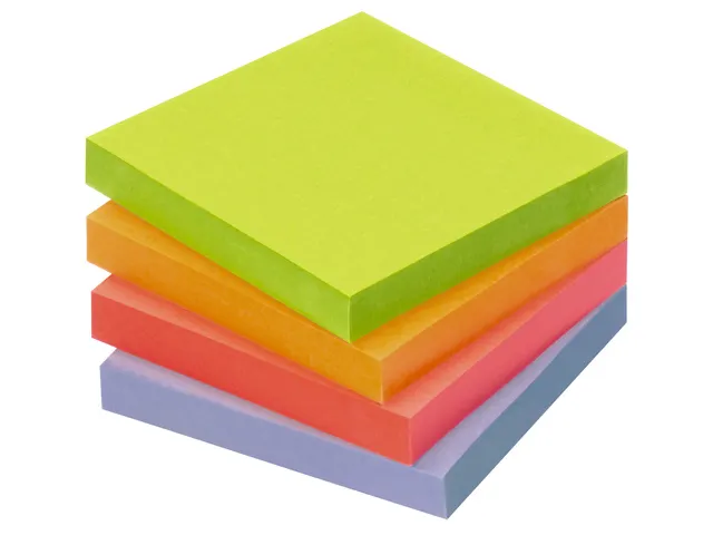 Bloc-mémo 75x75mm 16x100 feuillets 4 couleurs Ange Bleu