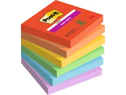 Memoblok Post-it 654 Super Sticky 76x76mm Playful 6 stuks