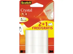 Scotch Crystal Plakband 19mmx15m 2+1 Gratis