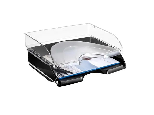 Brievenbak CEP Gloss A4 dwars plastic glanzend zwart