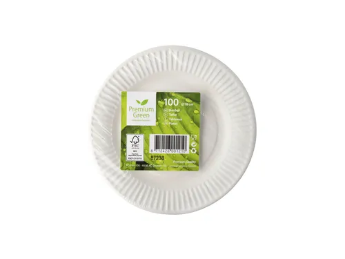 Bord IEZZY Ø180mm karton 100 stuks wit