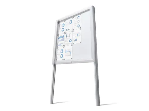 Palen Voor Vergrendelbaar Notitiebord Outdoor Zilver Grondinvoer