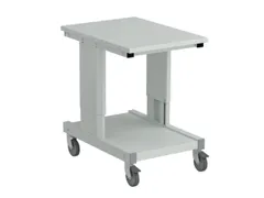 bijzettafel,HxBxD 650-900x500x700mm,blad grijs,RAL7035,2legborden