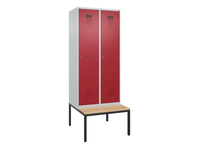locker met bank,voor scheiding van kleding,HxBxD 2120x800x815mm,2vak