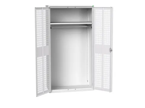 Lockerkast 2000x1050x550mm 1 vak, dubbele ventilatiedeur, RAL7035