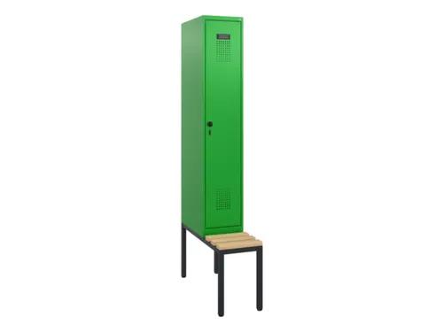 locker met bank,HxBxD 1950x300x815mm,1vak,vak B 300mm,draaigrendel