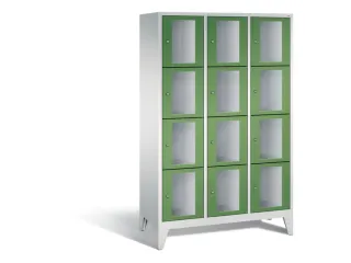 Lockerkast 1850x1200x500mm 3x4 vakken Cilinderslot Poten, RAL6011 - 2