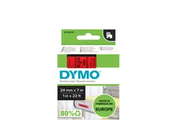 Labeltape Dymo 18053 LabelManager D1 polyester 24mm zwart op rood