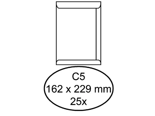 Envelop Hermes akte C5 162x229mm zelfklevend wit pak à 25 stuks